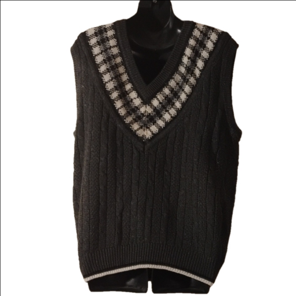 Basix men's( unisex?) Y2K sweater vest.. Size large. Grandpa Core.